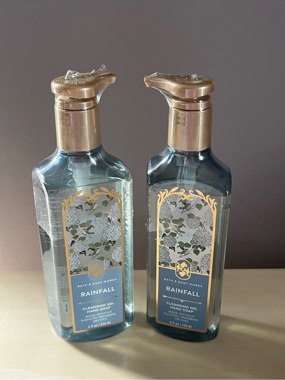 Two New Bath & Body Works Rainfall Cleansing Gel Hand Soaps